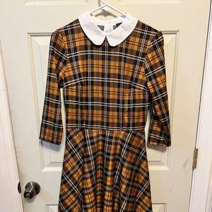 Sunny Yellow Plaid ModCloth Dress with Peter Pan Collar - NWT!